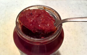 Homemade plum jam made from Stanley plums